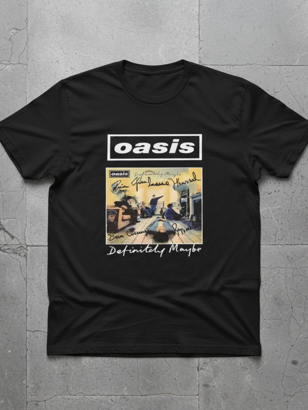 Oasis Definitely Maybe Album Graphic T-Shirt – Vintage Britpop Band Tee, Unisex